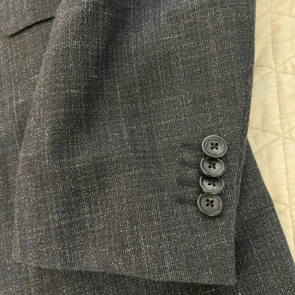 Z Zegna‎ Angora Wool-Cotton Suit Jacket in Charcoal Size 50 L US 40 L $995